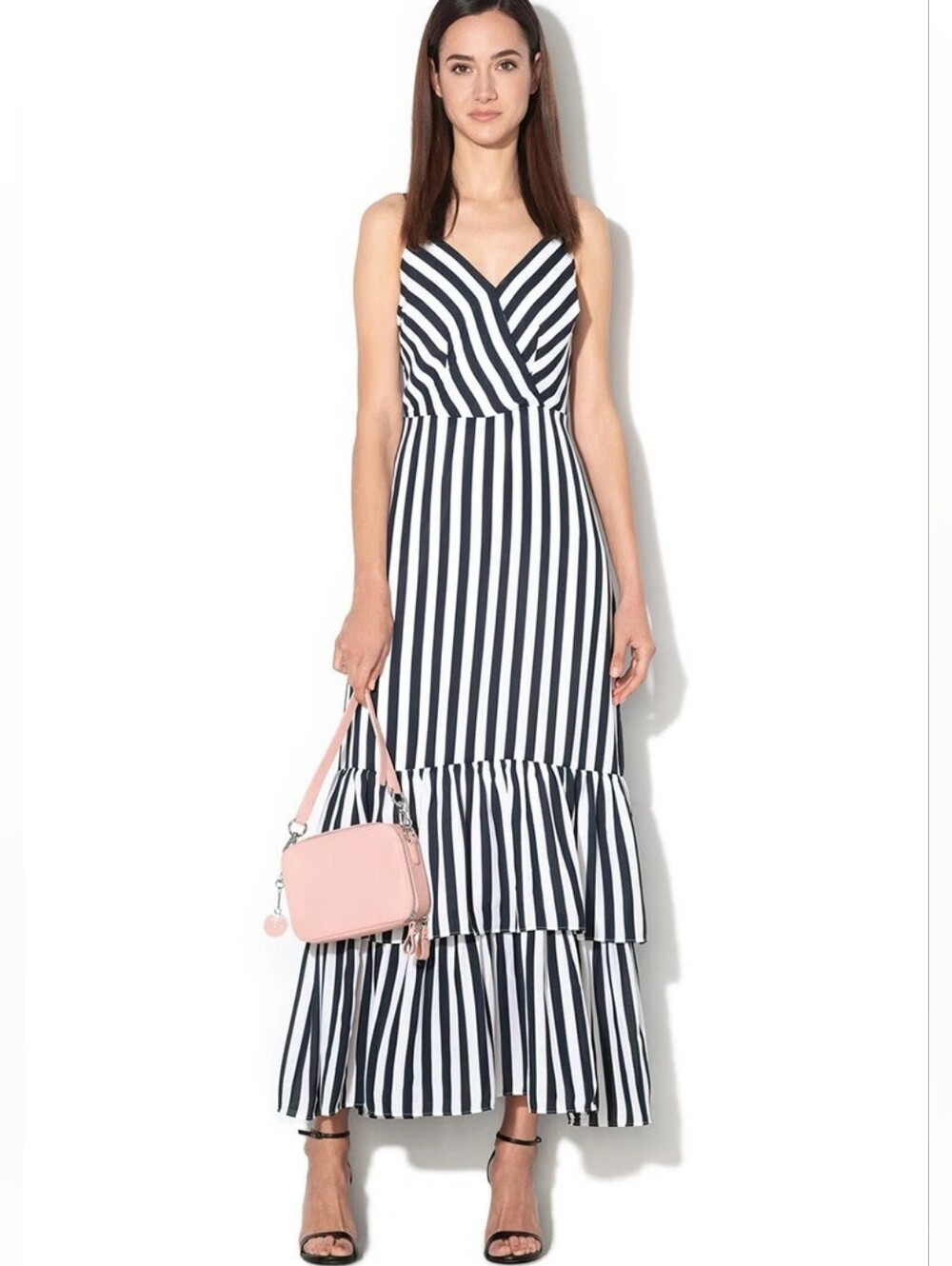 Banana Republic Striped Navy and White Tiered Maxi Dress - Size 2 - Like New